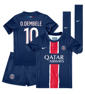 Paris Saint-Germain Ousmane Dembele #10 Primera Equipación Niños 2024-25 Manga Corta (+ Pantalones cortos)